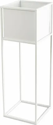Produktbild von Blumenständer, Stehendes Blumenbeet, Modern, Metall, Loft, Weiß 70cm