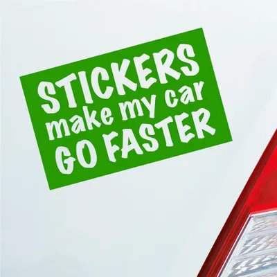 Produktbild von Auto Aufkleber s Make My car go Faster schneller 16x10 cm Hellgrün Sticker Heckscheibenaufkleber