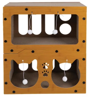 Immagine prodotto di Albero per gatti, a due piani, 3 in 1, color marrone