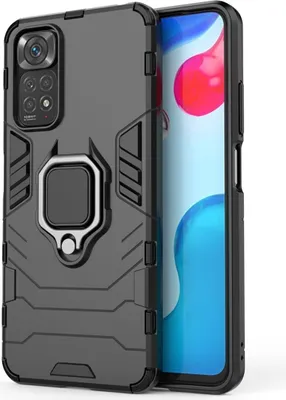 Produktbild von König Design Hülle kompatibel mit Xiaomi Redmi Note 11 / Note 11S Global Kunststoff Soft Handyhülle - Handy Case Schwarz