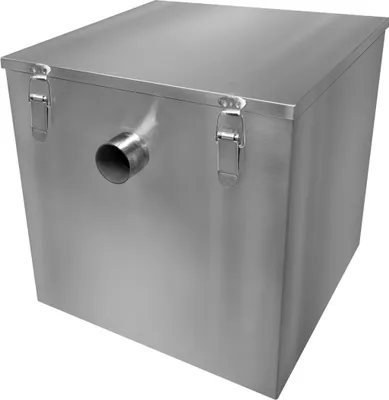 Immagine prodotto di Separatore di grassi per la ristorazione, separatore di olio da 60 litri, separatore di grassi per acque reflue, lavello da cucina, filtro per grassi in acciaio inossidabile, filtro per grassi, olio e acqua, ristorante, cucina, snack bar, hotel, caffetteria, ingresso e uscita da 50 mm, compatto, 39 H x 39 L x 39 P