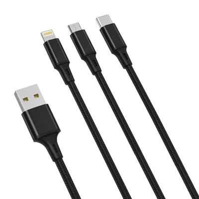 Obrázek produktu pro Cablu USB XO 3v1 USB-C / Lightning / Micro 2,4A 1,2 m (u)