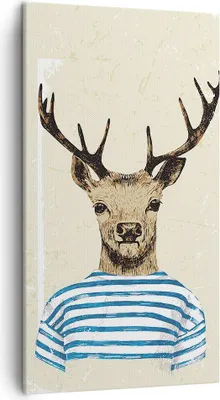 Produktbild von Bild auf Leinwand - Leinwandbild - Einteilig - Hipster Anthropomorphismus Hirsch - 45x80cm - Wand Bild - Wanddeko - Wandbilder - Leinwanddruck - Bilder - Wanddekoration - Leinwand bilder PA45x80-4227