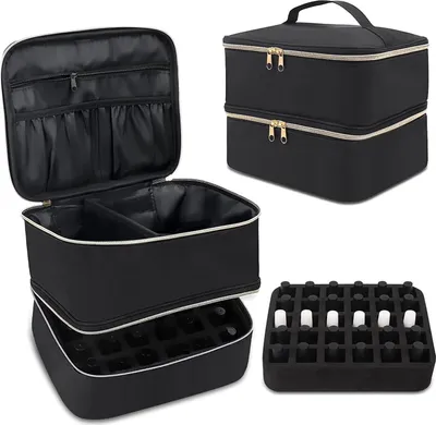Produktbild von Aufbewahrungstasche für Nagellack Organizer - 30 Fächer - Tragetasche für Nagellampe und Maniküre-Werkzeuge