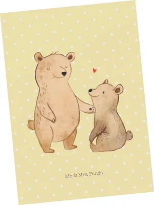 Produktbild von Mr. & Mrs. Panda Postkarte Bär Großer Bruder - Gelb Pastell - Geschenk, Postkarten, Muttertag, Ansichtskarten, Grußkarte, Ansichtskarte, Geschwister, Bären, einzelkarte