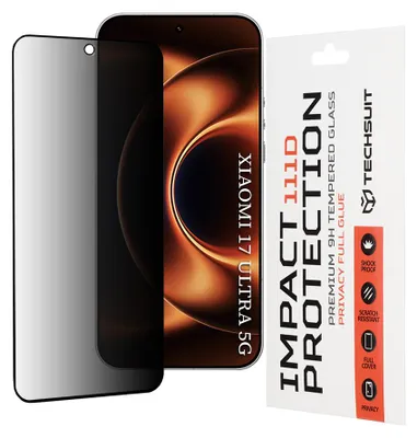Obrázok produktu pre Techsuit – 111D Privacy Full Glue ochranné sklo na displej s ochranou súkromia pre Xiaomi 17 Ultra – čierne
