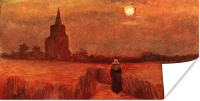 Produktbild von MuchoWow® Poster Der alte Turm auf den Feldern - Vincent van Gogh 40x20 cm - Poster für die Wand - Poster Schlafzimmer