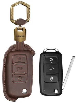 Obrázek produktu pro Pouzdro na klíče od auta, kompatibilní s modely Golf 4, 5, 6, Passat, Polo, Beetle, Jetta, Scirocco, barva: hnědá