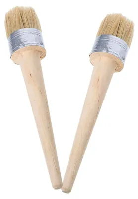 Produktbild von 2 Stück Malerpinsel mit Schablonierpinsel und Möbelwachspinsel für flache und runde Pinsel für DIY-Malerei-Projekte