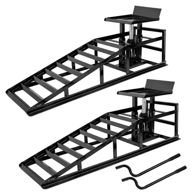 Produktbild von 2x Auffahrrampe mit hydraulischem Wagenheber 4000 kg höhenverstellbar 24-36 cm mit Sicherheitsventil