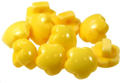 10 x Kinderknopf Blume Motivknopf 1-Loch, 11mm, goldgelb