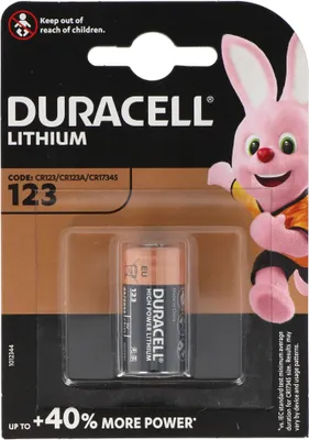 Produktbild von Duracell CR123A Photobatterie CR123 A Lithium Batterie DL123A, Abmessungen 34,5 x 17mm