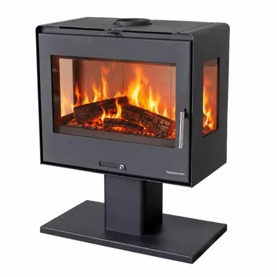 Produktbild von Hosseven Kaminofen Holzofen Wohnzimmer Holzkamin 5071 Panorama 3 Seiten Glas 10 kW Holz Ofen Kamin Heizofen Schwedenofen Mehrfachbelegung