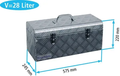 Produktbild von Truckbox D028 Deichselbox, Werkzeugbox, Alu Riffelblech, Alubox, Staukasten, Anhängerkiste - ca. 28 Liter