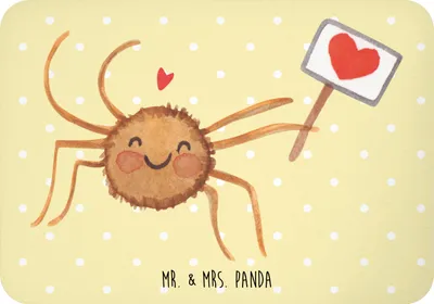 Produktbild von Mr. & Mrs. Panda magnet Spinne Agathe Motivation - Gelb Pastell - Geschenk, holzmagnet, Kühlschrankmagnet, Pinnwandmagnet, Vertrauen, Dankeschön, Liebe, whiteboardmagnet