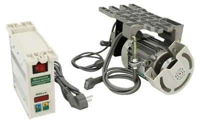 Obrázek produktu pro Servomotor pro šicí stroj – bezkartáčový průmyslový motor – výkon 600 W – otáčky 500–4500 ot./min – rozdělený motor s řídicí jednotkou – bílá barva