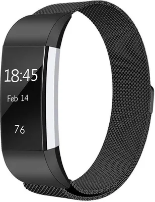 Produktbild von BStrap Milanese (Large) Armband für Fitbit Charge 2, black