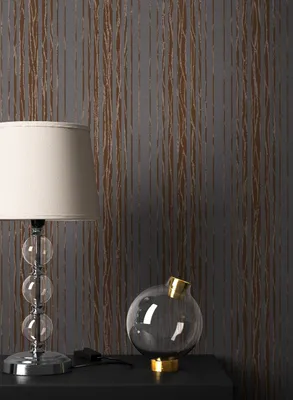 Produktbild von NEWROOM Tapete Braun Vliestapete Streifen -  Modern Grau Anthrazit Linien   Landhaus