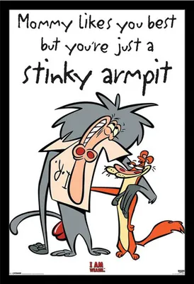 Image de I Am Weasel - Poster - Stinky Armpit + cadre amovible, Shinsuke® Maxi MDF noir, vitre acrylique