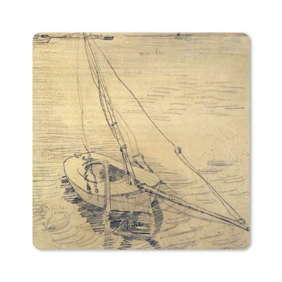 Produktbild von MuchoWow® Mauspad Mousepad Segelboot auf der Seine bei Asnières - Vincent van Gogh 20x20 cm - Mousepads - Maus Mat - Pad - Mausunterlage - Desk Mat - Bureauartikeln