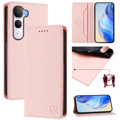 Immagine prodotto di Custodia in pelle per vivo Y400 4G, flip case con slot per carte, portafoglio e supporto Rosa