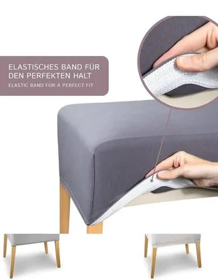Produktbild von Famanu Stuhlhussen Set von 2 Elastische Stuhlhussen für Freischwinger Stühle - Mikrofaser