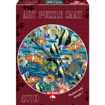 Productafbeelding van ART PUZZLE Puzzelklok Wereld van zeefvissen, 570 stukjes