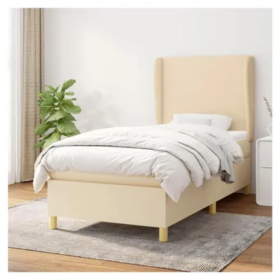 Produktbild von Boxspringbett mit Matratze Creme 90x190 cm Stoff Polsterbett