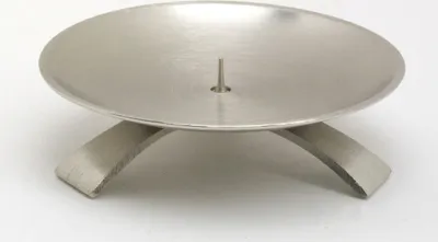 Produktbild von Osterkerzen Kerzenleuchter Dreifuß Silber gebürstet kleinem Dorn Ø 11,5 cm