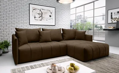 Obrázek produktu pro FURMEB24 - DON 245 x 180 cm Pohovka s funkc­ span­ a dvÄma zsuvkami na lko - Rohov pohovka s polti, ltka Monoliht - Dunkel hnÄd