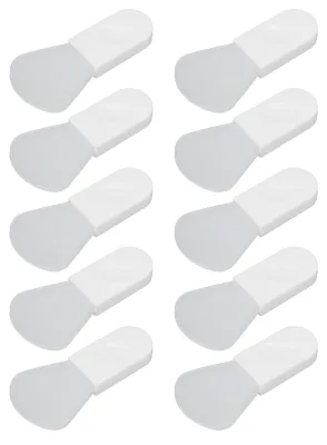 Produktbild von 10 Stück Silikon-Maskenpinsel, Mini-Schlammapplikator mit kurzem Griff, tragbares Gesichtsschönheitswerkzeug, weiß, fächerförmiger Daumentyp