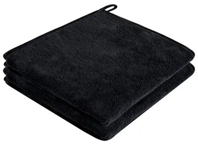 Produktbild von Gästehandtücher Mikrofaser 40x40 cm Schwarz 2 Stück