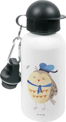 Produktbild von Mr. & Mrs. Panda Trinkflasche Eule Matrose - Weiß - Geschenk, Kindergarten, Ehe, Sportflasche, Trinkbehälter, Kinder, Freundin, Hochzeitstag, Wasserflasche, Heimathafen