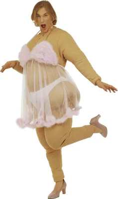 Produktbild von Dicke Stripteasetänzerin Stripperin Babydoll Uni Fettkostüm