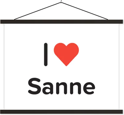 Produktbild von MuchoWow® Textilposter Ich liebe - Sanne - Mädchen 150x113 cm mit schwarzem Rahmen - Wohnzimmer