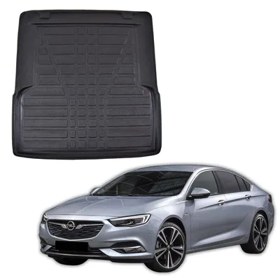 Produktbild von SCOUTT | Kofferraumwanne Laderaumwanne Kompatibel mit Opel Insignia B Grand Sport Hatchback ab 2017, mit Hoher Rand, Kofferraum-Schutzmatte, Geriffelt, Aufrollbar, Schwarz