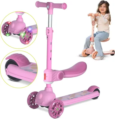 Obrázok produktu pre Lorelli JETSTER PLUS 2v1 3-kolesová kolobežka so skladacím sedadlom (4 polohy) – LEDPolyuretánkolieska, ABEC-9, riadidlá 3 polohy, do 20 kg