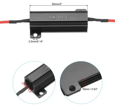 Produktbild von 2 Stk 50W 4 Ohm 5% Toleranz Aluminium Geh?use Widerst?nde Widerstand Sortiment mit Clips Drahtgewickelte Widerst?nde Schraubentap fš¹r Maschinen Elektronik DIY Projekt Schwarz