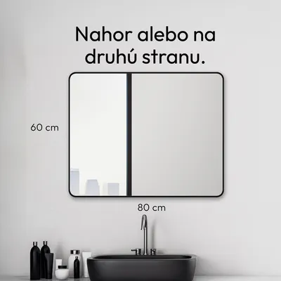 Obrázok produktu pre Kúpe??ové zrkadlo ?ierne TALOS Black Living 80x60 cm - Zrkadlo ?iernej farby vhodné do vlhkých miestností v?aka hliníkovému rámu - Nástenné zrkadlo s kvalitným hliníkovým rámom