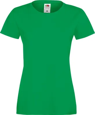 Produktbild von Fruit Of The Loom Lady-Fit Damen Sofspun® T-shirt - Kelly Green - XXL