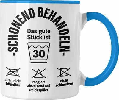 Produktbild von Trendation - 30. Geburtstag Tasse Mann Frau Geschenk Mutter Vater Lustiger Spruch 30er Geburtstagsgeschenk (Blau)
