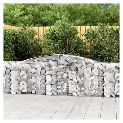 Produktbild von Gabionen mit Hochbogen 10 Stück Gabionenkörbe Gabionen-Hochbeet 400x30x80/100cm verzinktes Eisen