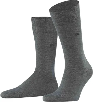Zdjęcie produktu dla Burlington Skarpety męskie LEEDS - Wełna dziewicza, Logo, Uni, Jeden rozmiar, Szary 40-46