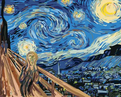 Produktbild von Zuty - Malen nach Zahlen - SCHREI AUF STERNENNACHT - INSPIRATION VON VAN GOGH, 40x50 cm, ohne Keilrahmen