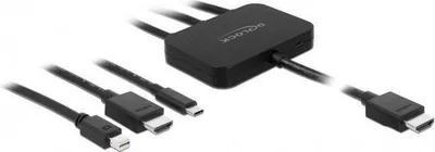 Produktbild von Delock USB-C, HDMI oder mini DisplayPort zu 4K HDMI Adapterkabel 1,8 m