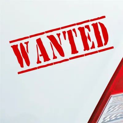 Produktbild von Auto Aufkleber WANTED Gesucht Lustig Tuning 19,5x7 cm Rot Sticker Heckscheibenaufkleber