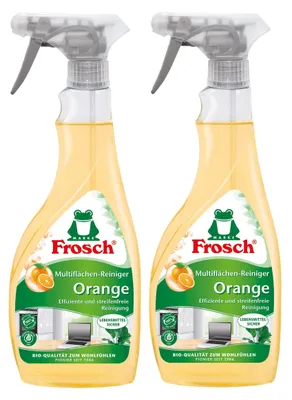 Produktbild von 2x Frosch Orangen Multiflächen-Reiniger Sprühflasche 500 ml