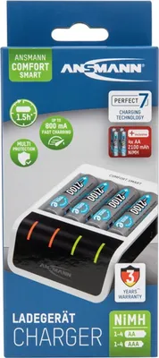 Produktbild von ANSMANN Schnell-Ladegerät Comfort Smart inkl. 4 Akkus