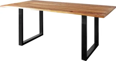 Produktbild von JEPOLO Esstisch Baumkante 160×85 cm, Mangoholz, Kufengestell schwarz