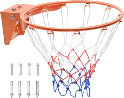 Obrázok produktu pre VEVOR basketbalový obruč, nástenná basketbalová obruč, robustná basketbalová súprava s ohybnou obručou Q235 so sieťou, štandardná 18-palcová závesná basketbalová obruč na vnútorné a vonkajšie použitie pre deti a dospelých